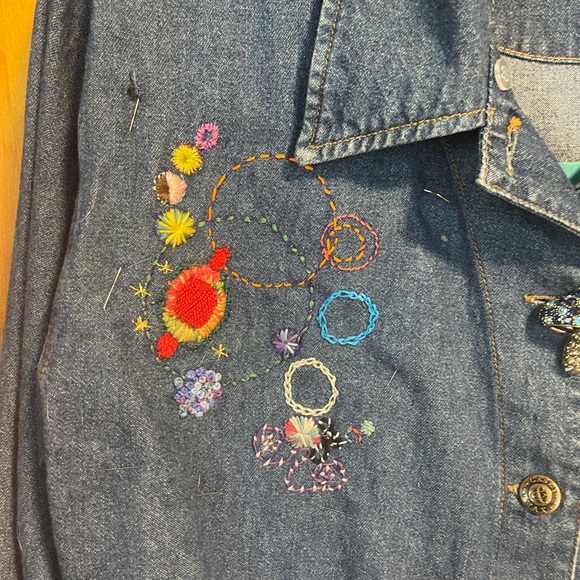 Embroidered Denim Jacket - Picture 10 of 14